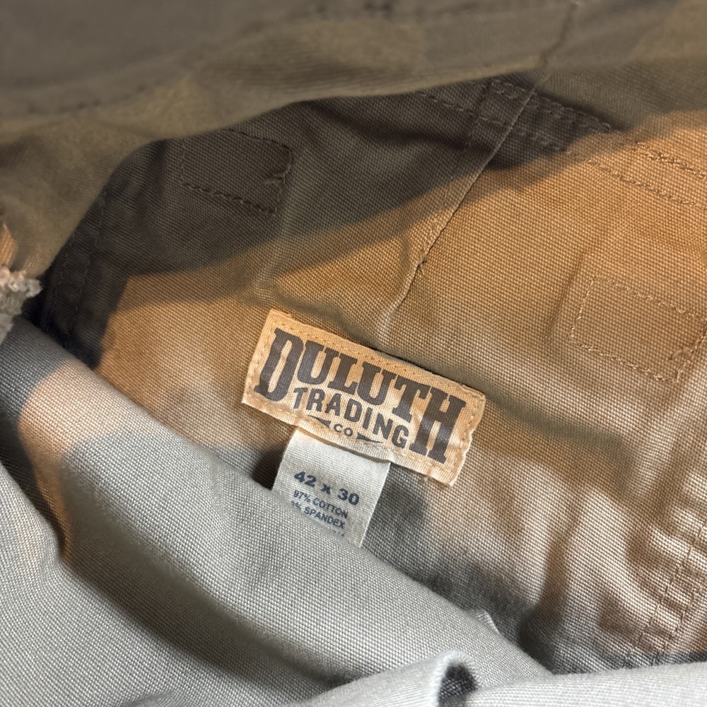 Duluth Trading Flex Fire Hose Men's 42x30 Cargo Khaki Pants Outdoor Work Canvas - Picture 3 of 10